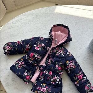 Floral Hooded Puffer Jacket